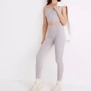 Madewell MWL Superribbed High-Rise 26 1/2" Leggings, Light Purple, L-XL